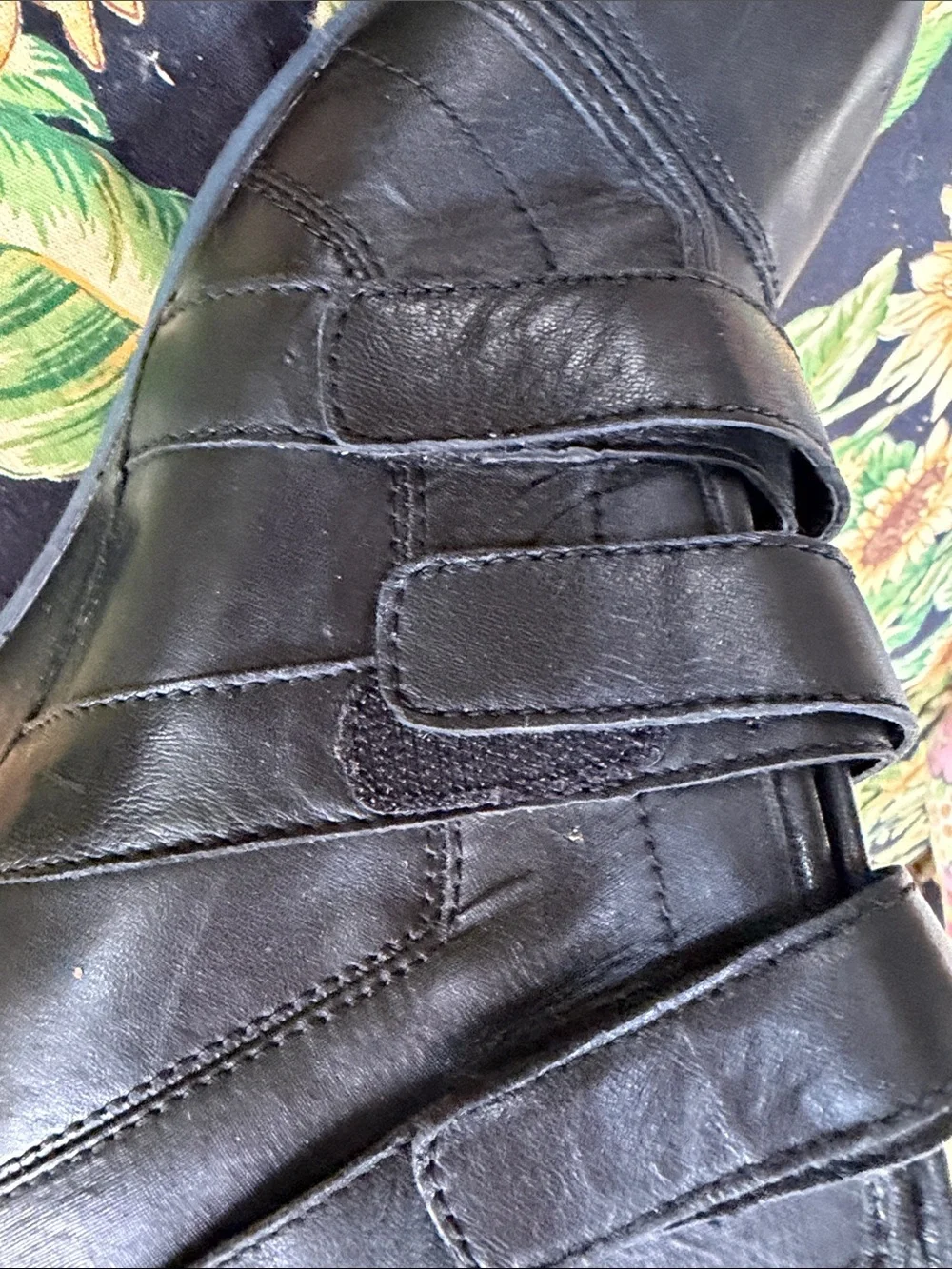 Easy Spirit Black Strappy Hook-and-Loop Ankle Booties